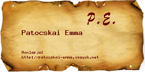 Patocskai Emma névjegykártya