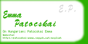 emma patocskai business card